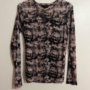 Sanctuary Black and Pink sheer Long Sleeve Top